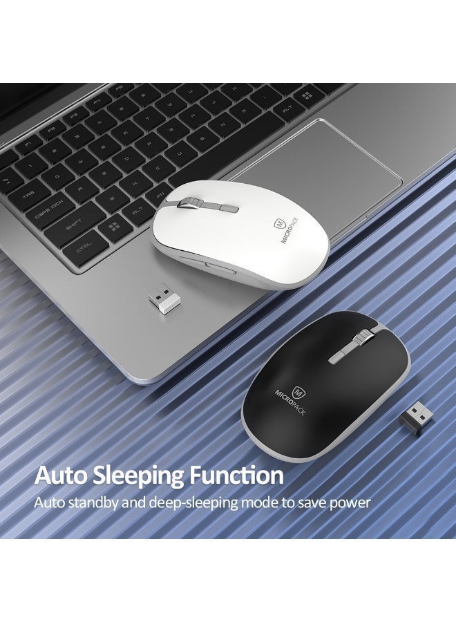 مايكروباك ماوس لاسلكي وضع مزدوج Micropack MP-729B - بلوتوث 5.0، 6 أزرار، 1600 CPI، أسود - Image 5