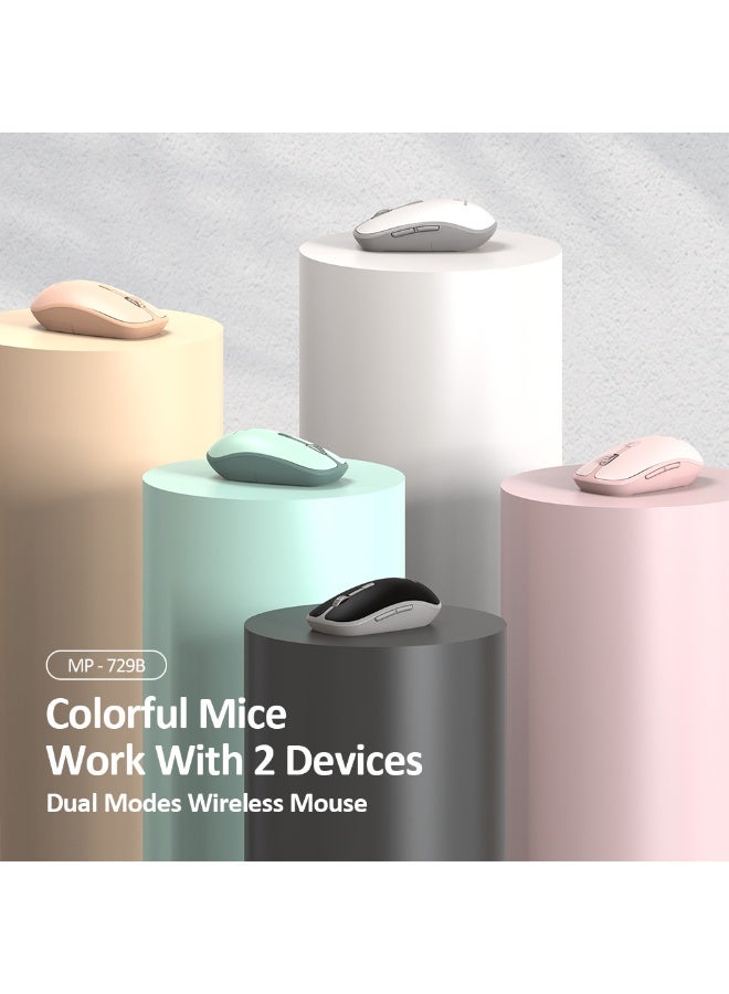 مايكروباك ماوس لاسلكي وضع مزدوج Micropack MP-729B - بلوتوث 5.0، 6 أزرار، 1600 CPI، أسود - Image 3