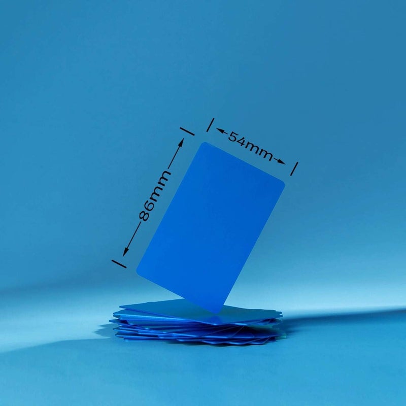 OESDLTD Thick Blue Aluminum Metal Business Cards Anodized Aluminum 86 X 54 X 0.8mm 15 pcs Include Protector Sleeves(Frosted) - Image 2