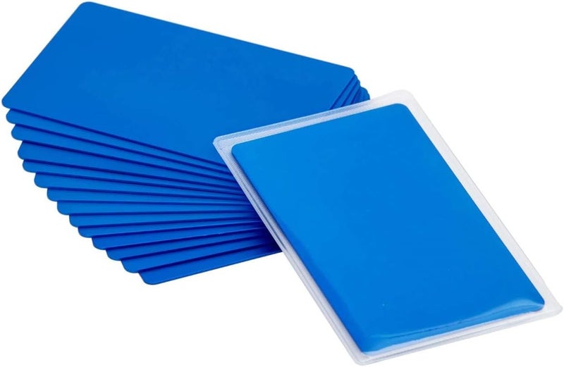 OESDLTD Thick Blue Aluminum Metal Business Cards Anodized Aluminum 86 X 54 X 0.8mm 15 pcs Include Protector Sleeves(Frosted) - Image 1