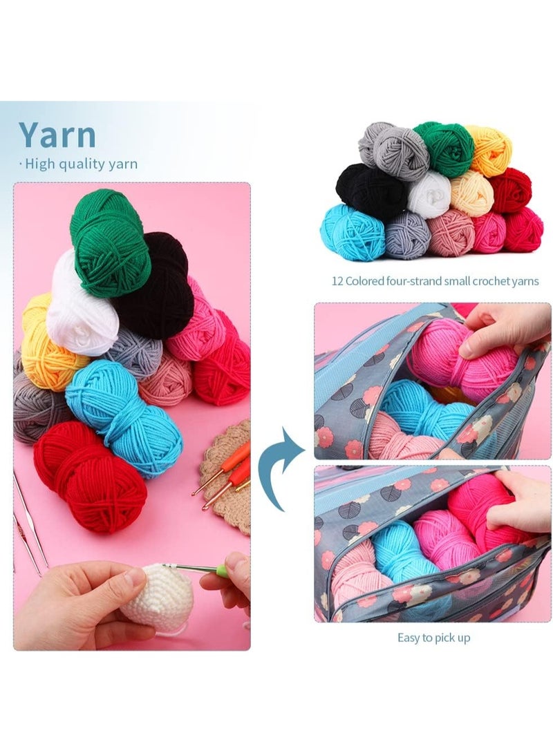 Relex Crochet Kit for Beginners Complete 130 Pieces Starters Knitting Kit with Crochet Yarn, Ergonomic Crochet Hooks and Crochet Accessories in Hangable Storage Bag - Image 5