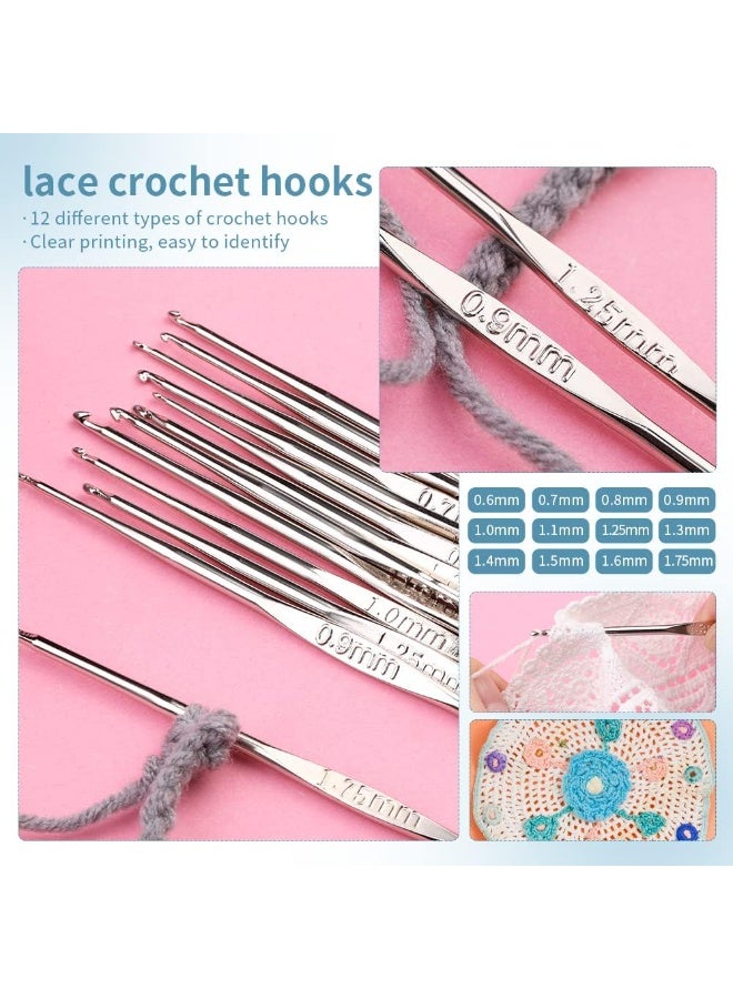 Relex Crochet Kit for Beginners Complete 130 Pieces Starters Knitting Kit with Crochet Yarn, Ergonomic Crochet Hooks and Crochet Accessories in Hangable Storage Bag - Image 4
