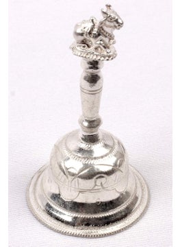 Annapurna Krishna Jewellers Annapurna Krishna Jewellers AKJ Sterling Silver Nandi Big Bull Sound Chime Pooja Bell Silver 6 cm 31 g  - Image 1