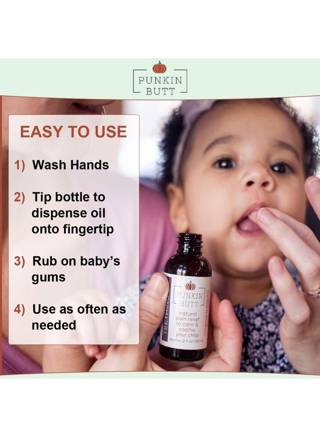 Punkin Butt Teething Oil - 1 oz - 100% Natural, for Babies - Proprietary Blend Includes Chamomile, Sunflower, Peppermint, and Clove - Baby Teething Relief with No Added Chemicals - Image 4