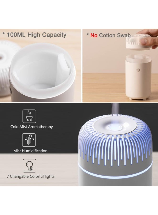 Beauenty Car Diffuser USB Mini Humidifier Ultrasonic Essential Oil Diffuser Cool Mist Air Refresher for Car Office Bedroom Home (Black) - Image 2