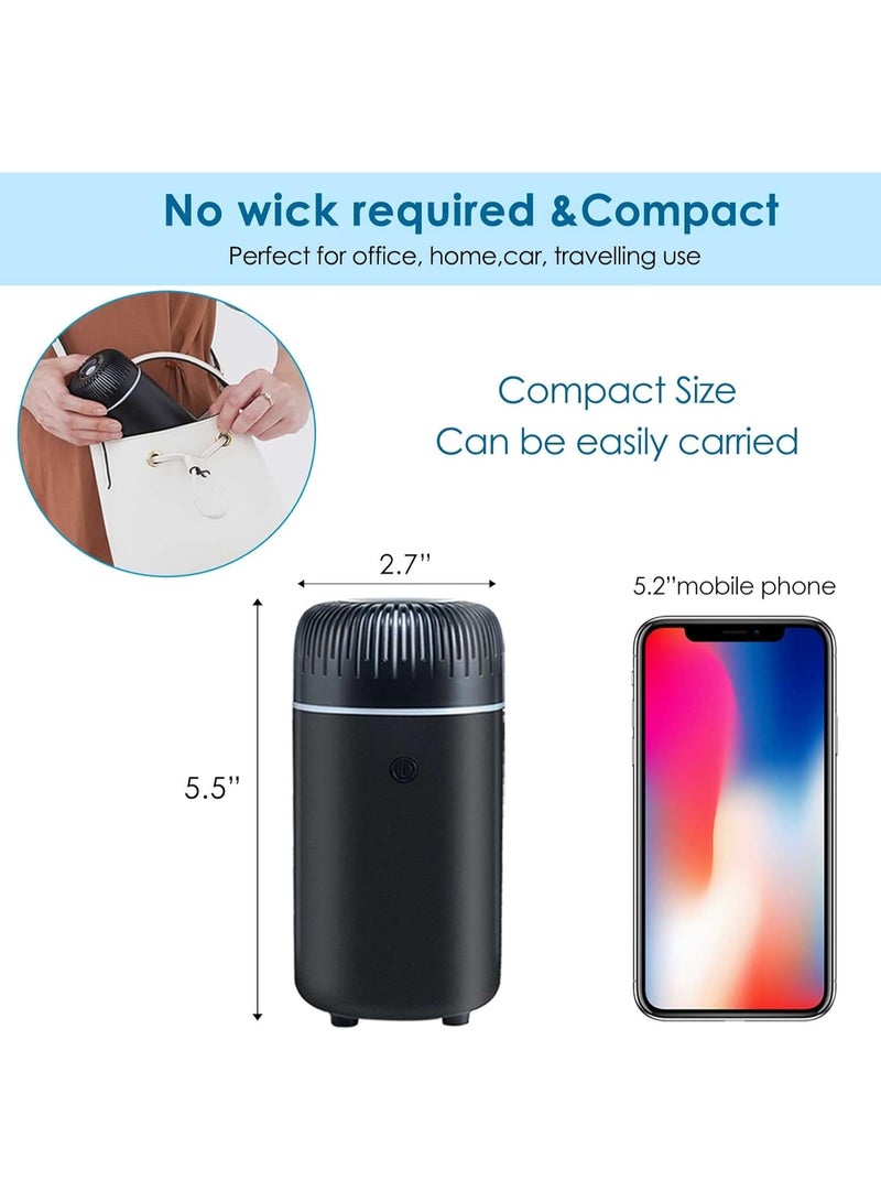 Beauenty Car Diffuser USB Mini Humidifier Ultrasonic Essential Oil Diffuser Cool Mist Air Refresher for Car Office Bedroom Home (Black) - Image 3