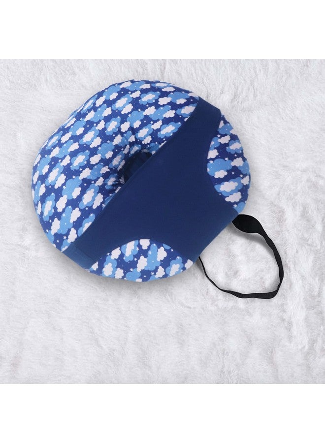 Kradyl Kroft 5In1 Baby Feeding Pillow With 100% Cotton Detachable Cover | With Belt And Baby Hoop | Breastfeeding Pillow | Nursing Pillow (Blue Clouds) - Image 3