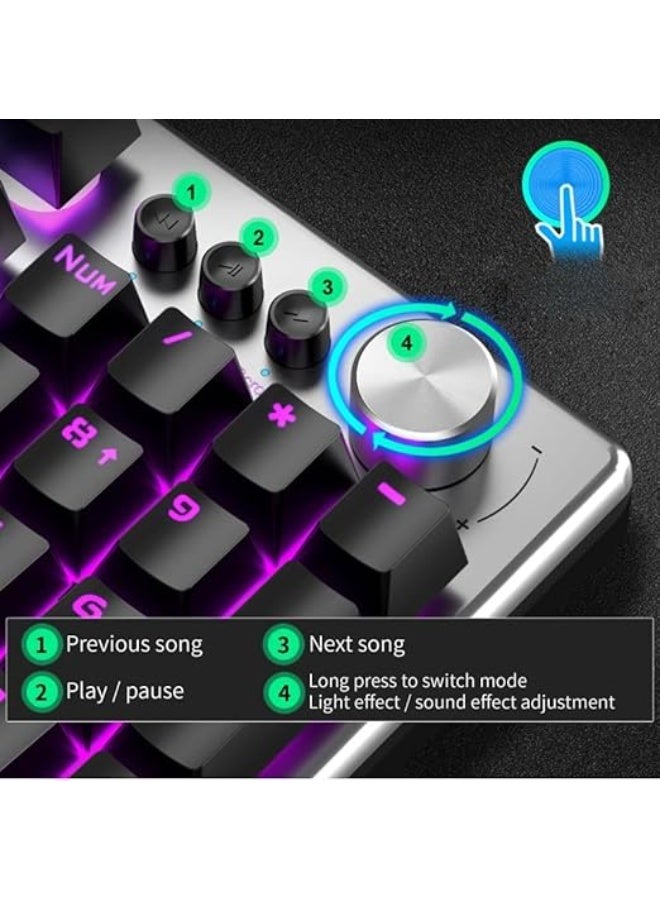 LED Backlit Gaming Keyboard – 108 Keys, Durable Design, Multi-OS Compatible (Black) - Image 3