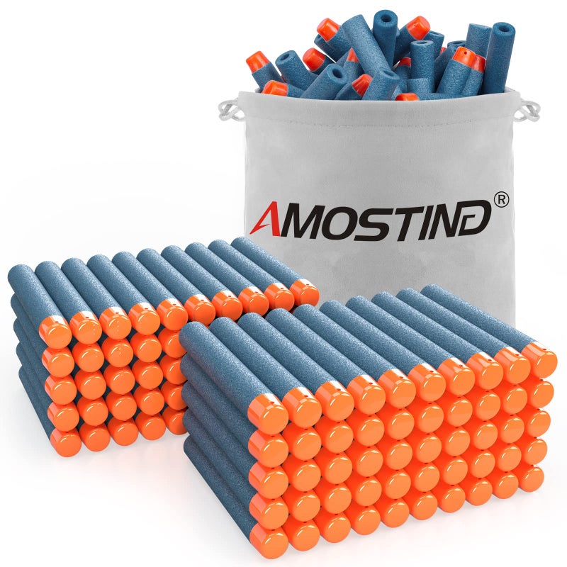 AMOSTING 100PCS Refill Bullets Ammo Pack Compatible with Nerf Guns for Nerf NStrike Elite 20 Series Compatible with All Elite Blasters Toy Guns Bluewith Storage Bag - Image 3