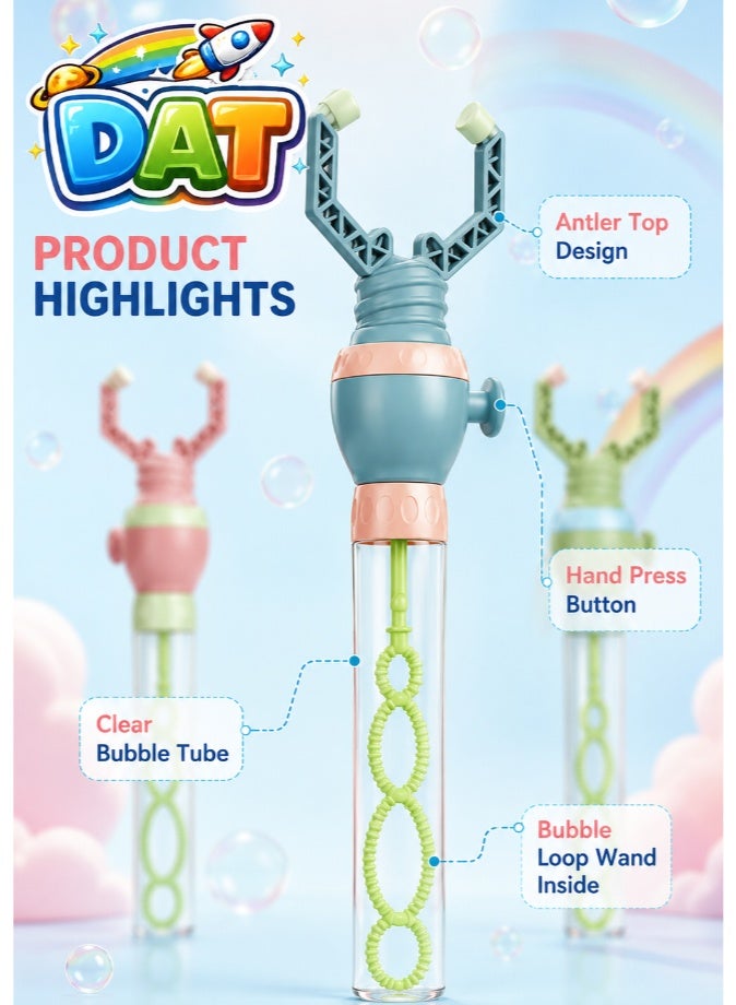 DAT Antler Bubble Wand Toy With Hand Press Button Plastic Kids Outdoor Bubble Stick 3-Piece Set - Image 5