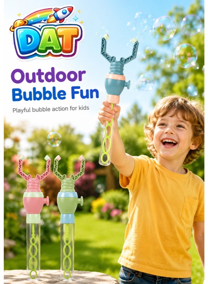 DAT Antler Bubble Wand Toy With Hand Press Button Plastic Kids Outdoor Bubble Stick 3-Piece Set - Image 3