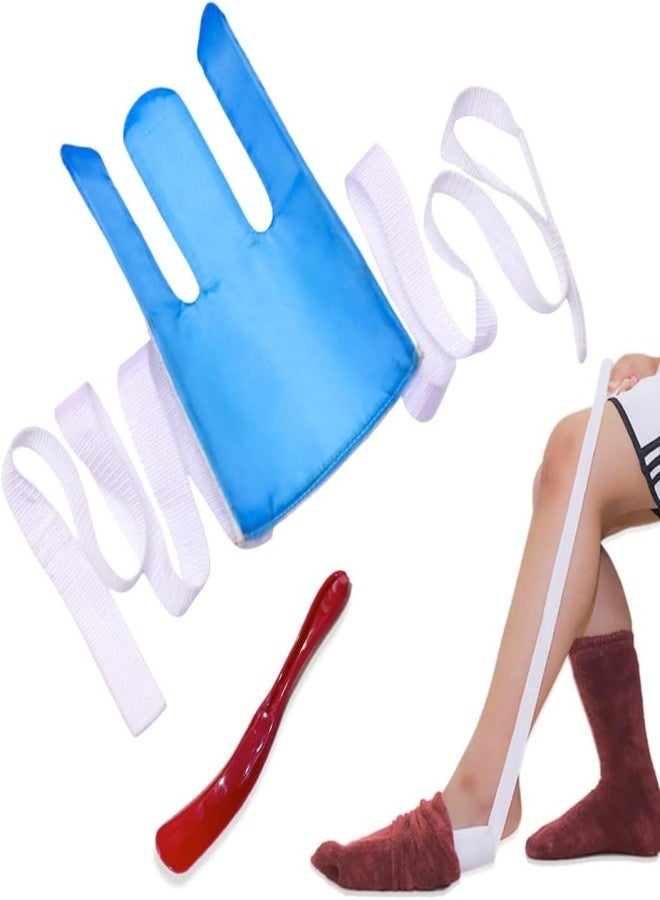 No More Bending Sock Aids for Putting Socks On and Off. Three Finger Design Sock Aid.Sock Helper for Elderly, Disabled, Pregnant and Diabetics. Sock Assistance with Shoe Horn - Image 1