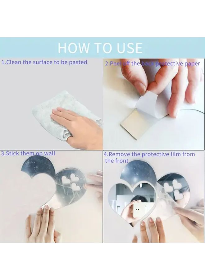 Silvery Water Drop Acrylic Self Adhesive Wall Mirror for Bedroom Living Room Office Kitchen DIY Decal - Image 5