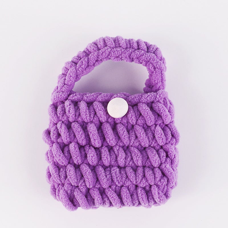 Handmade Knitted Plush Coin Purse Cute Children'S Mini Bluetooth Airpods2 Headset Protective Case Key Pendant - Image 1