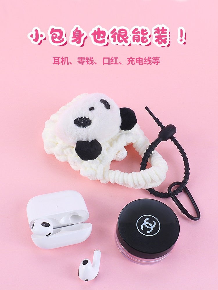 Handmade Knitted Plush Coin Purse Cute Children'S Mini Bluetooth Airpods2 Headset Protective Case Key Pendant - Image 3