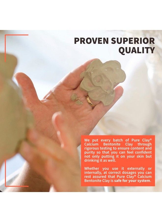 Pure Clay - Deep Mined Calcium Bentonite Clay Powder Detox Face Mask Deep Pore Cleansing And Detoxifying Food Grade Organic For Facial Health Oily Dry Acne Prone Sensitive Skin Types 8 Oz - Image 1