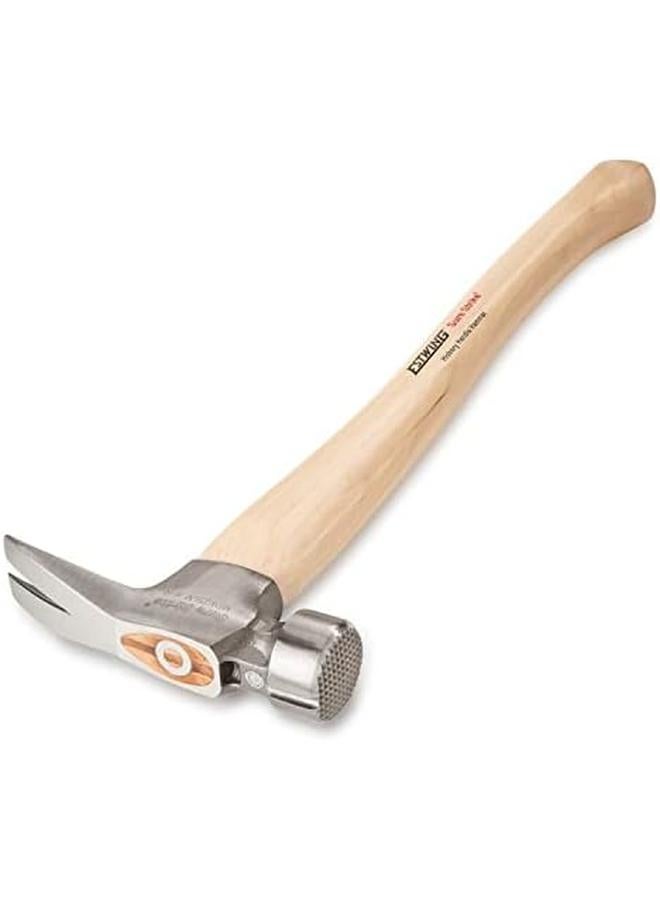 Estwing Sure Strike California Framing Hammer 25 Oz Straight Rip Claw With Milled Face And Hickory Wood Handle Mrw25Lm  - Image 2