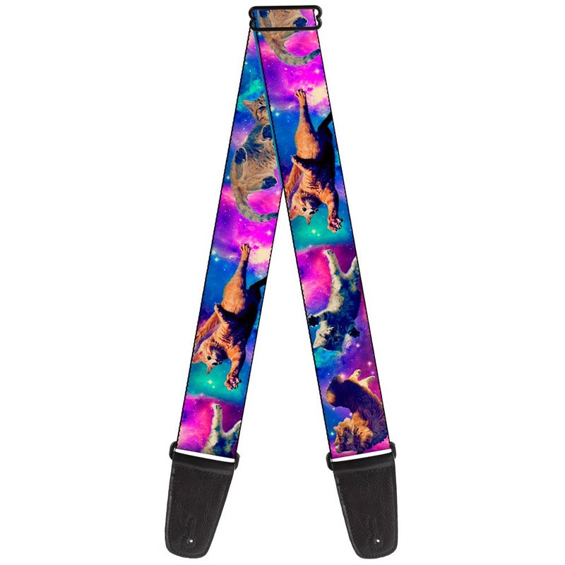 Buckle Down Buckle-Down Guitar Strap Cats In Space Pinks Blues 2 Inches Wide - Image 1