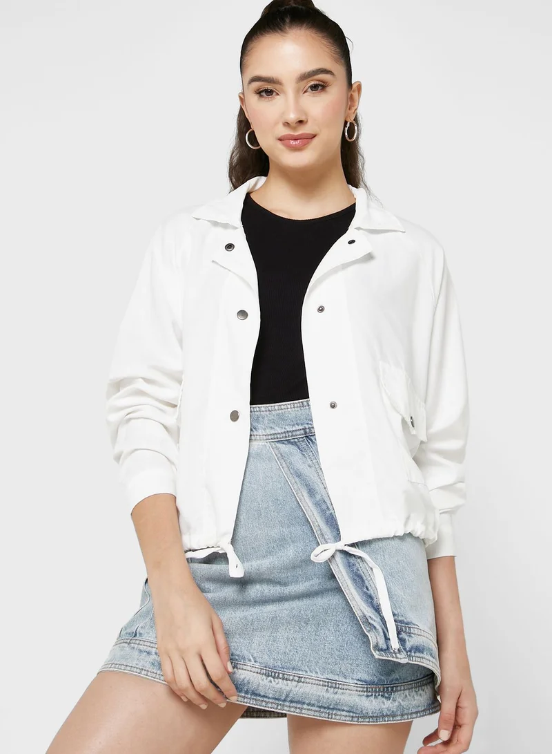 Ginger Cropped Jacket With Drawstring Waist