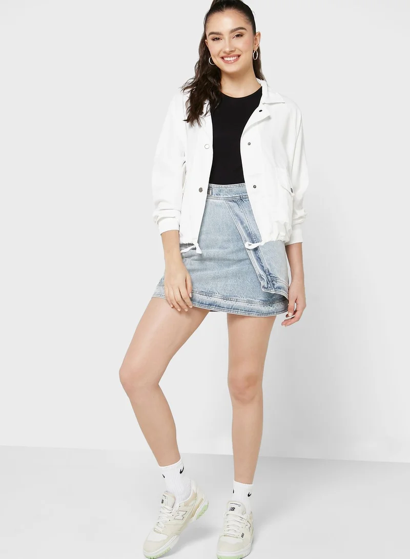 Ginger Cropped Jacket With Drawstring Waist