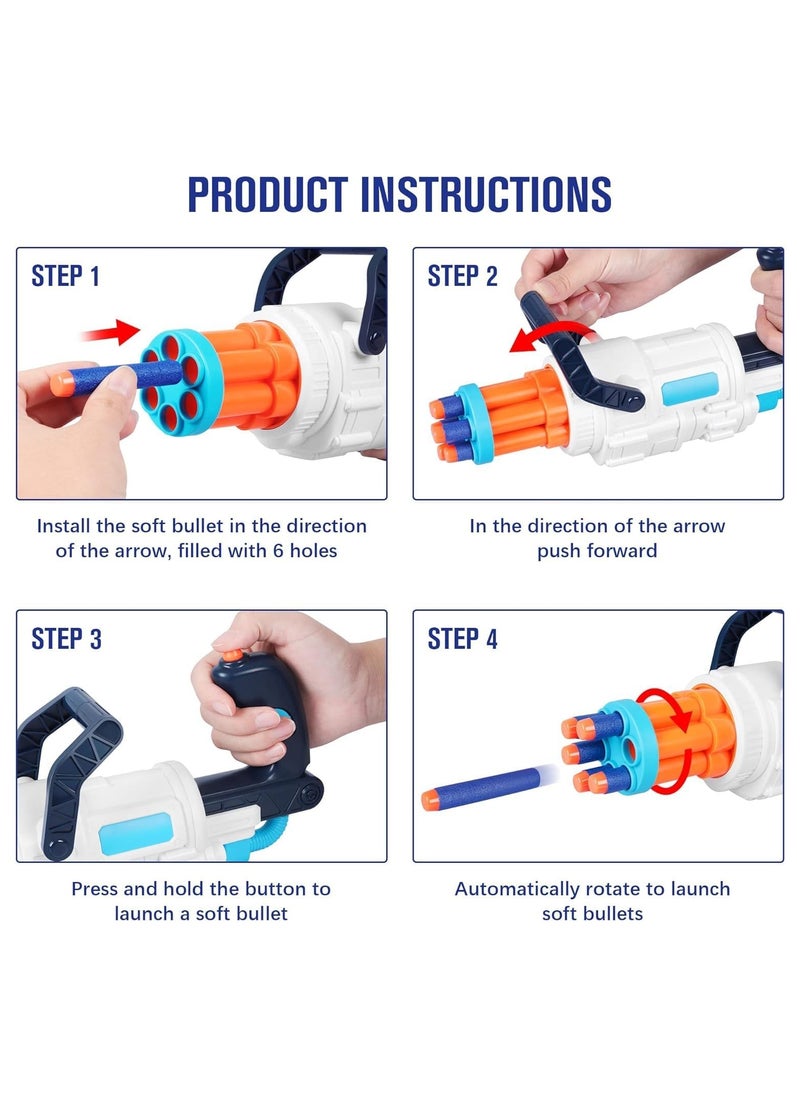 Toy guns for children, safe soft sponge bullets, 10 bullets, wonderful fun shooting games, has a rotating disc to put 6 bullets, fire 6 bullets in a row, includes 10 bullets