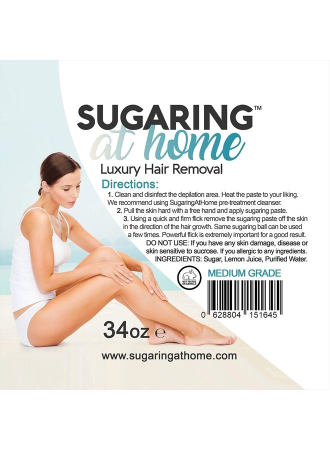 Sugaring Hair Removal Paste Medium for Professional Use on Bikini, Brazilian, Arms, Legs, Back 34 oz. - Image 2