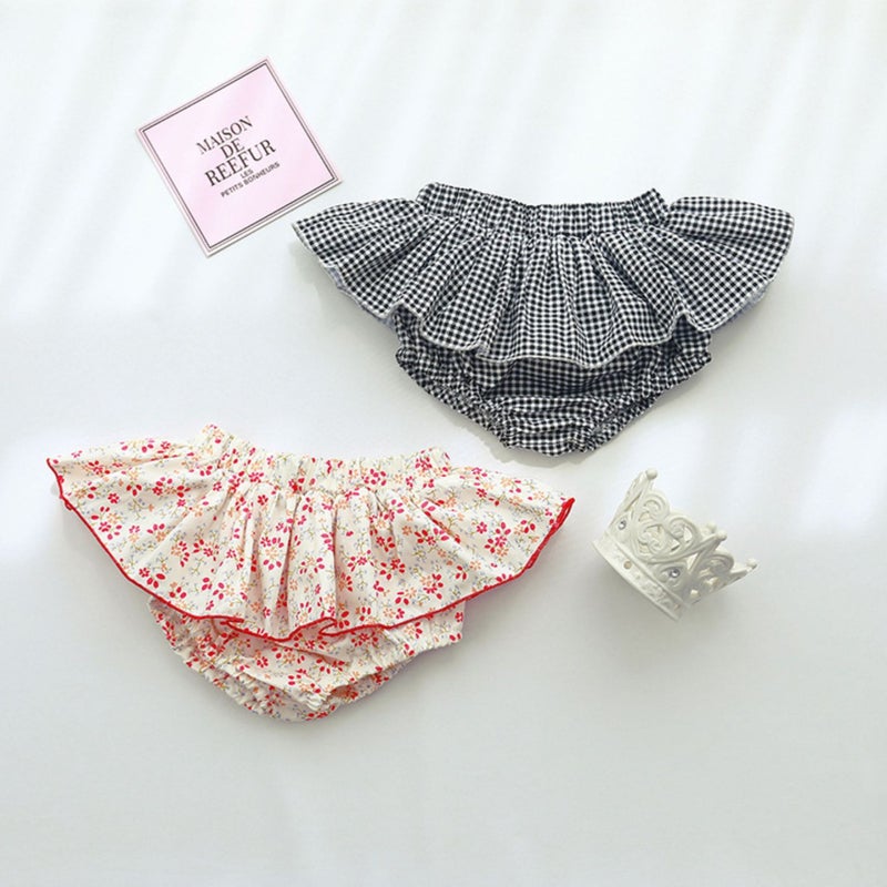 Ins Summer Korean Style Girls Tutu Skirt Floral Ruffled Baby Skirt Pants Spring & Fall Kidsren'S Bud Waist Shorts - Image 5