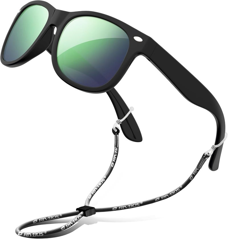 RIVBOS Kids Sunglasses Polarized UV Protection Flexible Rubber Glasses Shades with Strap for Boys Girls RBK004 - Image 1