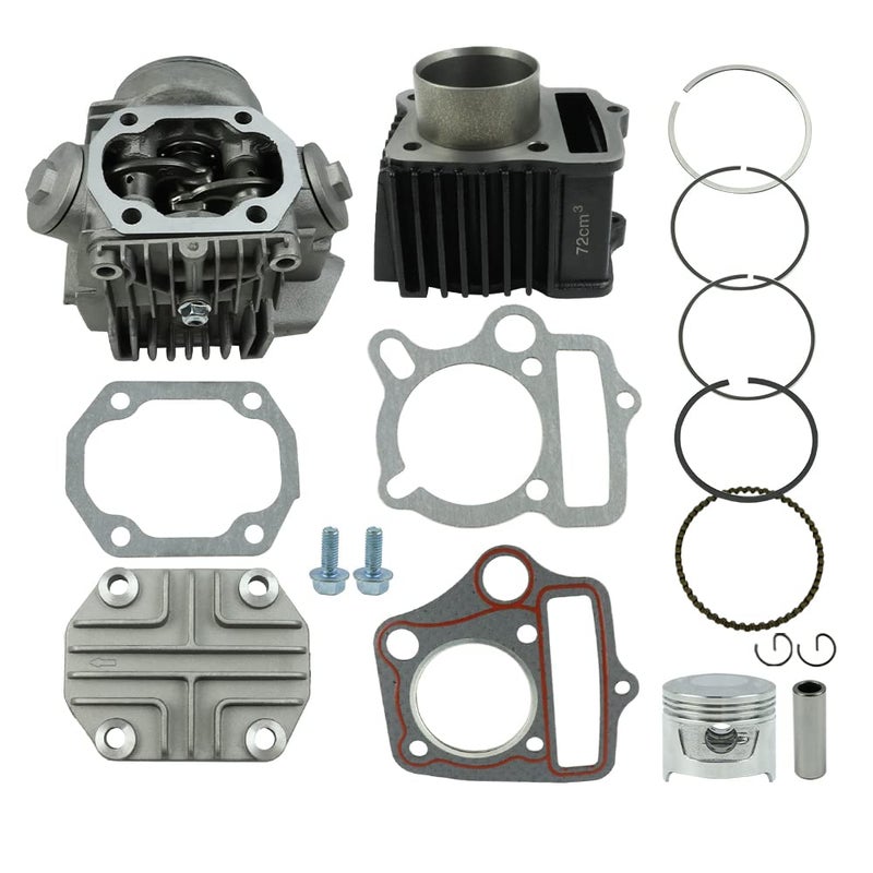 FLYPIG Performance 47mm Cylinder HeadPiston Cylinder Rebuild Repair Kit for Honda ATC70 C70 CT70 TRX70 90 CRF70 XR70 S65 70CC CL70 XL70 SL70 Roketa Kazuma 70cc ATV Dirt Bike Go Kart