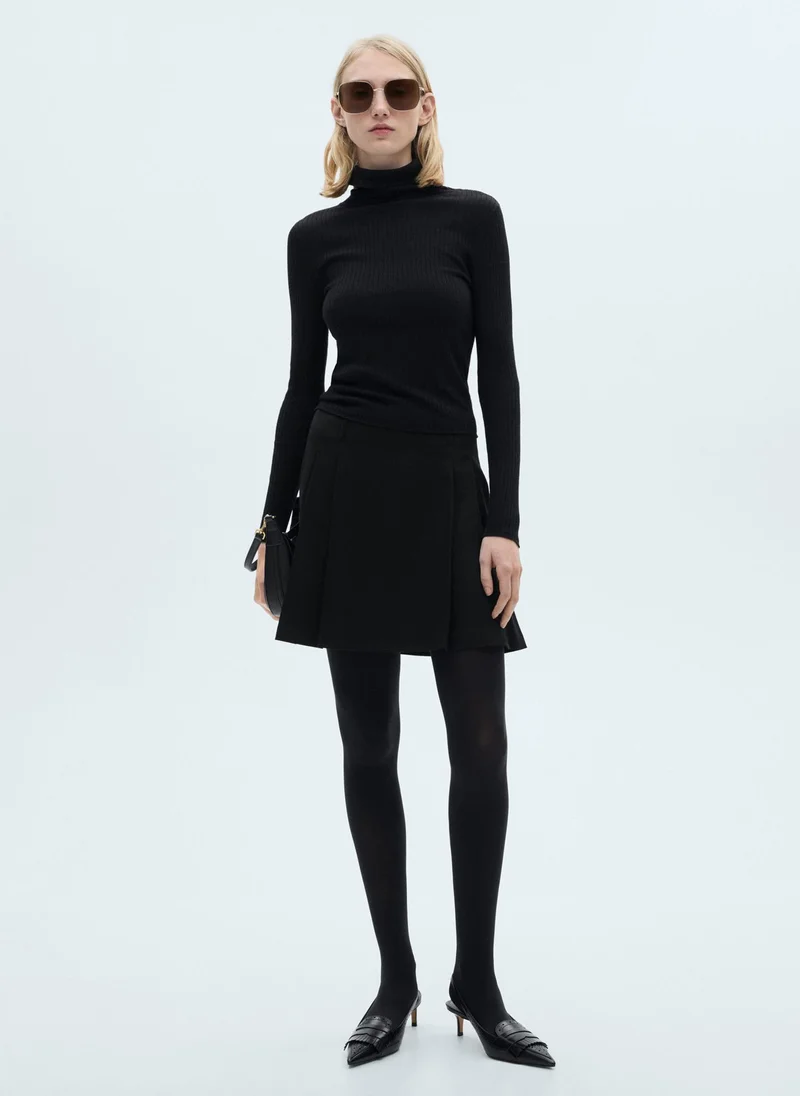 MANGO Wool Blend Turtleneck Sweater
