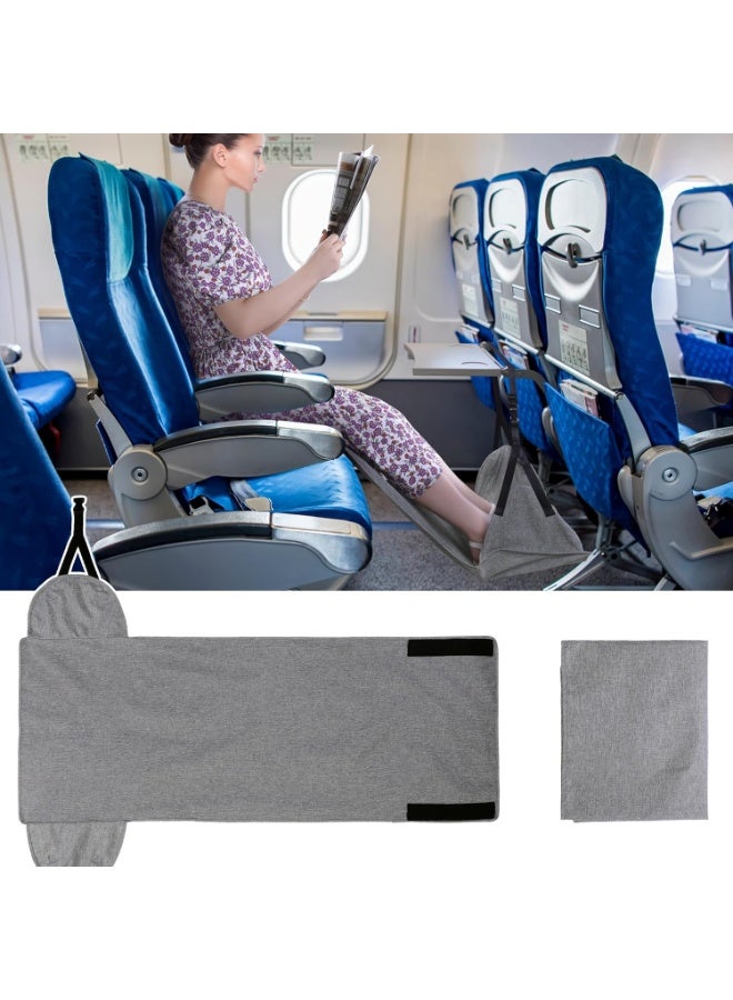 NANAO أرجوحة قدم طائرة قابلة للتعديل في الطول، أرجوحة قدم محمولة للسفر لتقليل التورم والألم، شماعة قدم قابلة للتعديل لرحلة طويلة، رمادي - Image 2