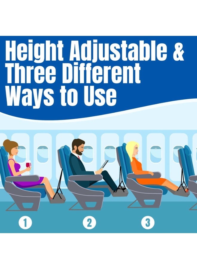 NANAO أرجوحة قدم طائرة قابلة للتعديل في الطول، أرجوحة قدم محمولة للسفر لتقليل التورم والألم، شماعة قدم قابلة للتعديل لرحلة طويلة، رمادي - Image 5