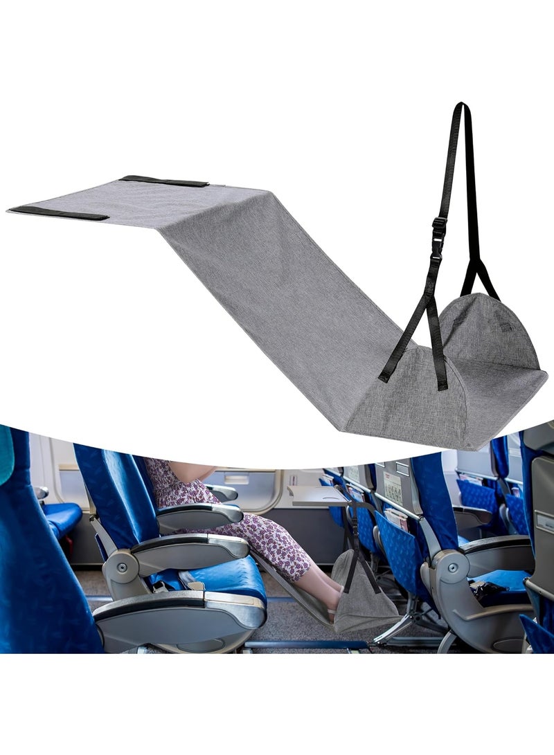 NANAO أرجوحة قدم طائرة قابلة للتعديل في الطول، أرجوحة قدم محمولة للسفر لتقليل التورم والألم، شماعة قدم قابلة للتعديل لرحلة طويلة، رمادي - Image 1