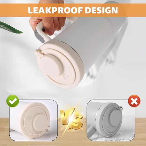 HASTHIP® For Stanley 40Oz Tumbler 2Pcs Interchangeable Cup Lid with Tea Strainer & Pill Box Food Grade Silicone Tumbler Cup Lid with Straw Hole Leaking Proof Multifunctional - Image 3