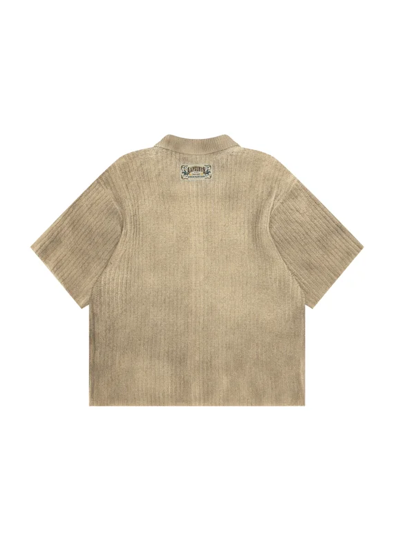 AAPE AAPEUNVS moonface logo knit button down shirt