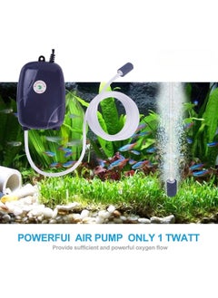 Generic Aquarium Air Pump with Dual Outlets for Whisper Quiet Operation Complete with Accessories Including 2 Air Stones and 2 Meters of Silicone Tubing for Optimal Oxygenation  - Image 1