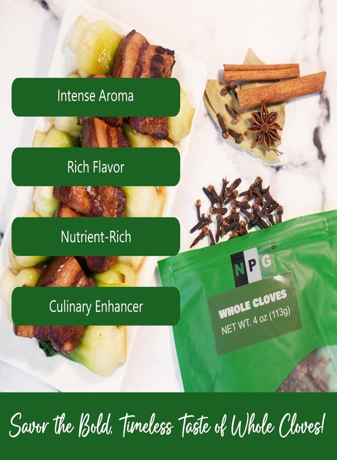NPG Premium Whole Cloves Buds 4 Ounces, Strong Aroma and Flavor Cloves for Tea, Potpourri, Baking, Pomander balls, Meats, and Pumpkin Spices, Gluten Free, Non GMO, Non Irradiated - Image 4