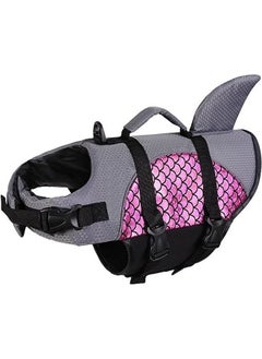 FEELING MALL Dog Life Jacket For Swimming With Waterproof Handle Adjustable Dogs Vest With Shark Fin Skin-Friendly Neoprene Lifesaver Water Safety,Pool, Beach Safety High Visibility Pet For Boating(S)  - Image 1
