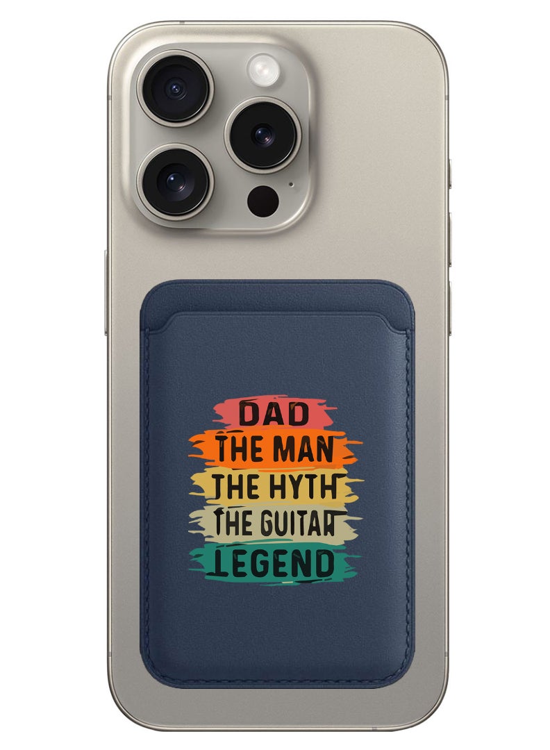 Theodor Magnetic Wallet, Compatible with MagSafe Wallet, for iPhone Wallet, for iPhone 16/15/14/13/12 Series, Not for iPhone 13/12 mini, 3 Card Holder, Vegan Leather, Navy - Dad-01 - Image 1