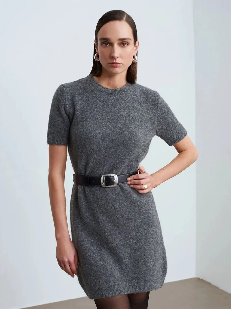 Dilvin DILVIN Ribbed Knit Mini Dress
