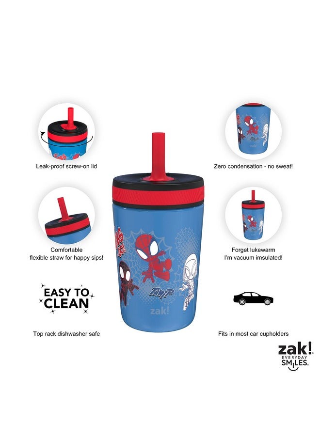 Zak Designs - Marvel Spiderman Kelso Toddler Cups For Travel Or At Home 12Oz Vacuum Insulated Stainless Steel Sippy Cup With Leakproof Design Is Perfect For Kids (Spidey And His Amazing Friends) - Image 1