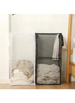 SUNBEET SUNBEET Laundry Hamper Bag with Handles DoubleLayer Collapsible Laundry Basket Foldable Dirty Clothes Mesh Popup Hamper for Washing Storage Kids Room Dorm or Travel PACK OF 2  - Image 5