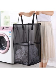 SUNBEET SUNBEET Laundry Hamper Bag with Handles DoubleLayer Collapsible Laundry Basket Foldable Dirty Clothes Mesh Popup Hamper for Washing Storage Kids Room Dorm or Travel PACK OF 2  - Image 4