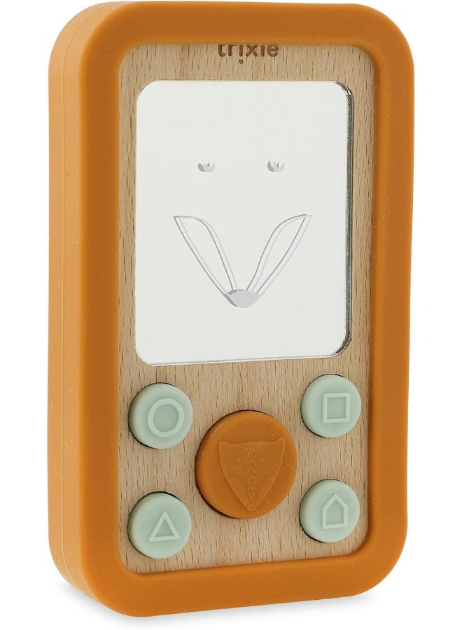 Trixie Wooden Silicone Baby Phone - Mr. Fox - Image 1
