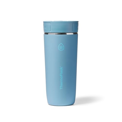 ThermoFlask Travel Coffee Tumbler with Sip-N-Lok Lid - Stainless Steel, Insulated Mug for Coffee, Tea & More - Leak-Proof & Dishwasher-Safe Design - 16 oz, Shaded Teal - Image 1