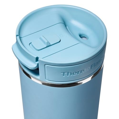ThermoFlask Travel Coffee Tumbler with Sip-N-Lok Lid - Stainless Steel, Insulated Mug for Coffee, Tea & More - Leak-Proof & Dishwasher-Safe Design - 16 oz, Shaded Teal - Image 2