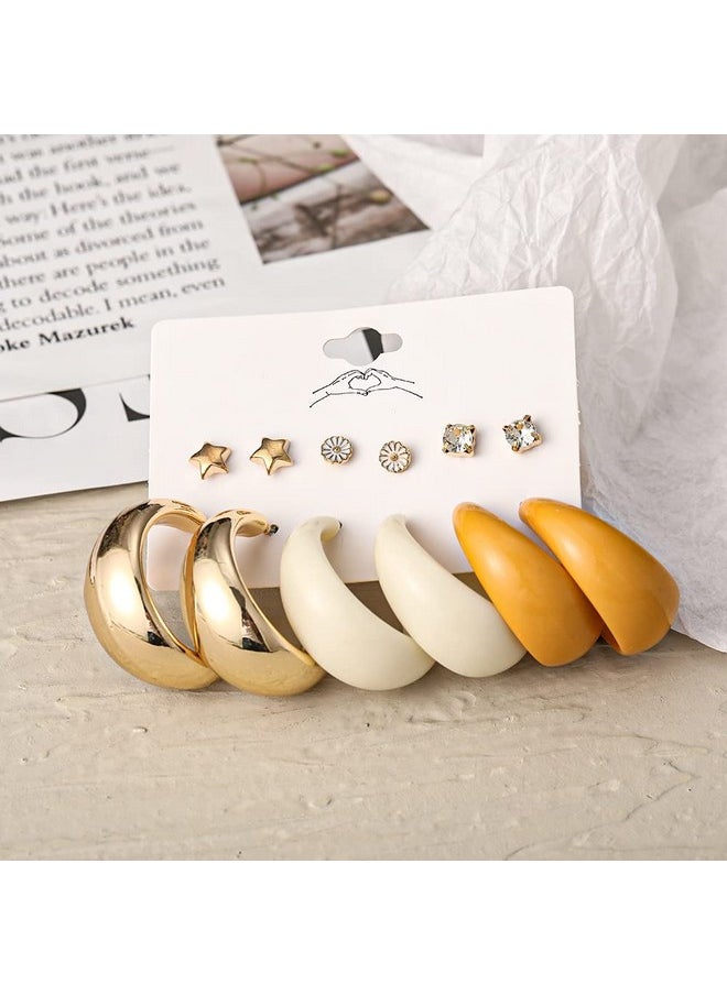 YouBella YouBella Jewellery Combo of 6 Gold Plated Earrings for Girls and Women (Multi-Color) (YBEAR_32937), Medium  - Image 5
