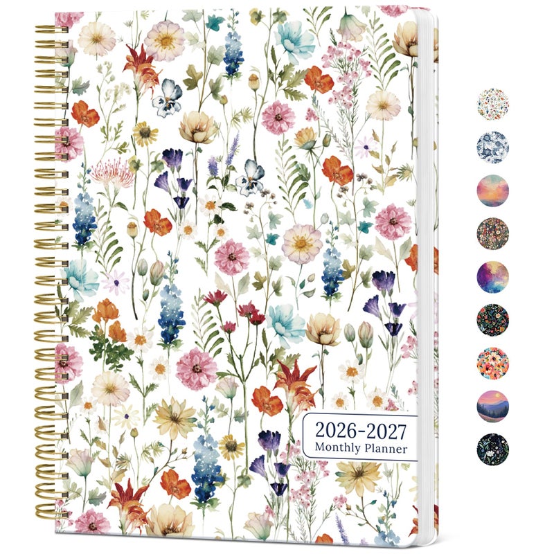 Taja Monthly Planner 2026-2027, Aesthetic 2 Year Months Planner Calendar, 24-Months from January 2026 - December 2027, 26-27 Monthly Calendar Planner, Perfect for School Office Home, 7" x 10" - Wildflowers - Image 1