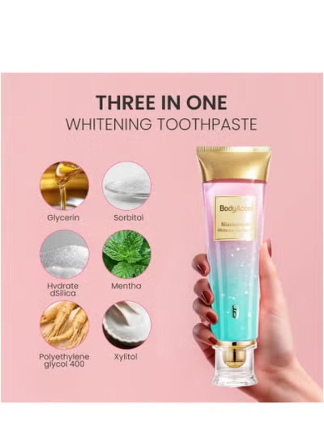 بودي أكسيل معجون أسنان مبيض بالنياسيناميد - معجون أسنان مبيض طبيعي من BodyAccel مع النياسيناميد، تركيبة لطيفة لأسنان أكثر بياضًا ونفس منعش 100 غرام - Image 5