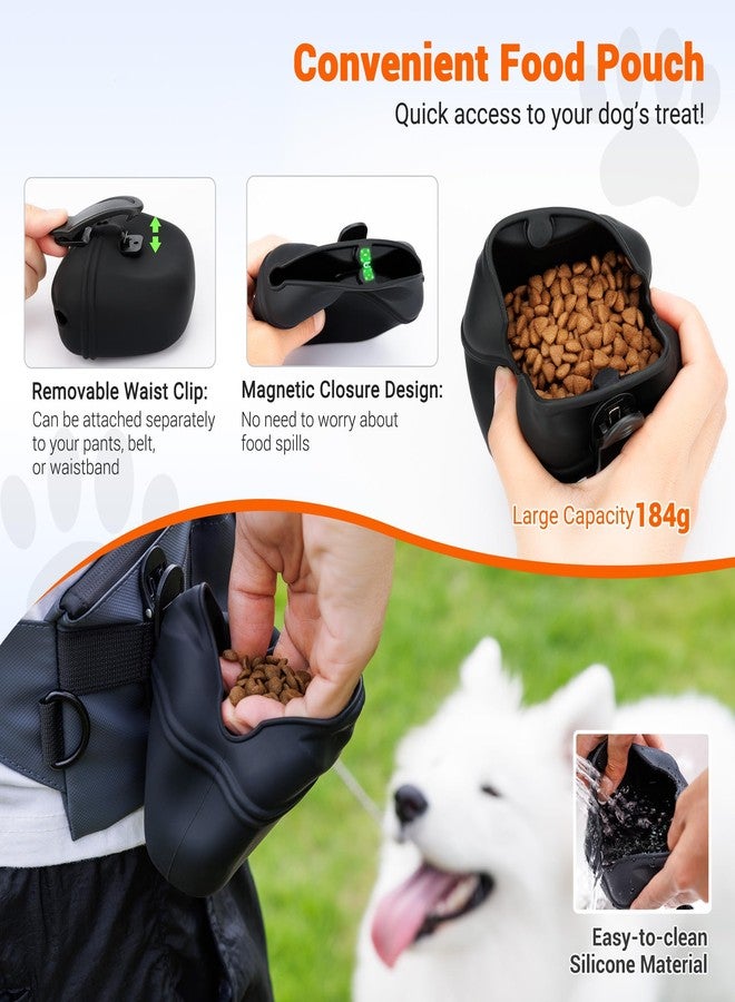 Kiorafoto 2 In 1 Dog Treat Pouch for Training, Upgrade Treat Pouch for leash with Removable Clip on Silicone Treat Bag & Built-in Poop Bag Dispenser,Waist Belt Fanny Pack for Pet Puppy Training Walking Hiking - Image 4